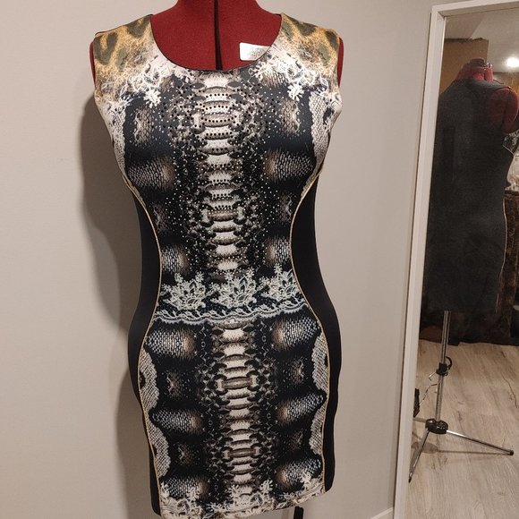Funky Printed Sleeveless Dress - Picture 1 of 10